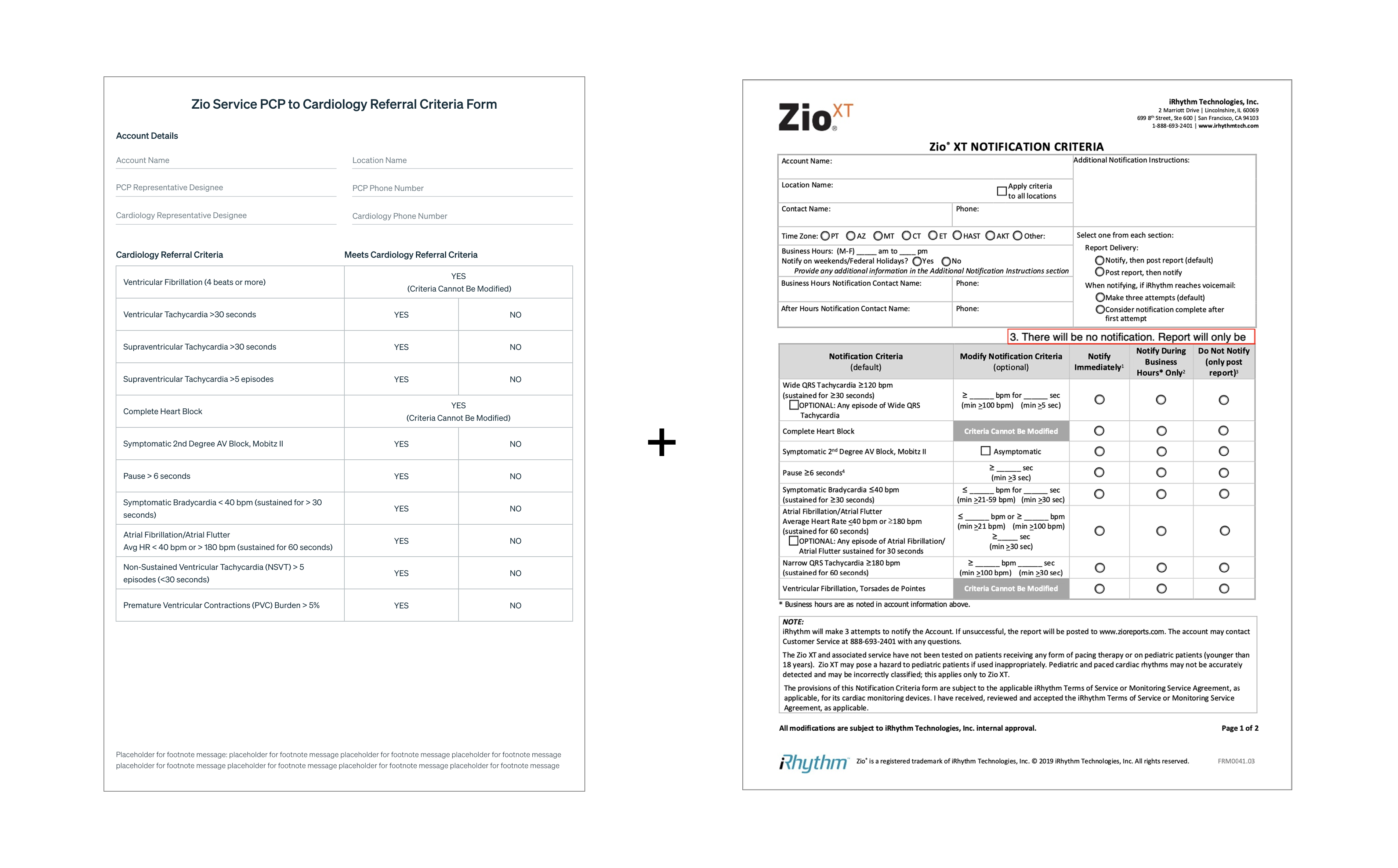 Cardiology Referral Criteria Form and MDN Notification Criteria
